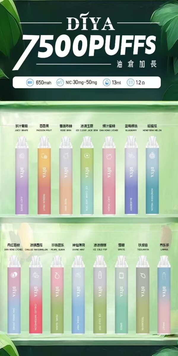 DIYA抛棄式02 新品 DIYA叮啞拋棄7500口✨水果味還原度極高💖 CP值拉滿🔥店長推薦 活動10送1