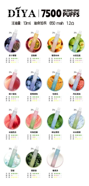 DIYA抛棄式03 新品 DIYA叮啞拋棄7500口✨水果味還原度極高💖 CP值拉滿🔥店長推薦 活動10送1